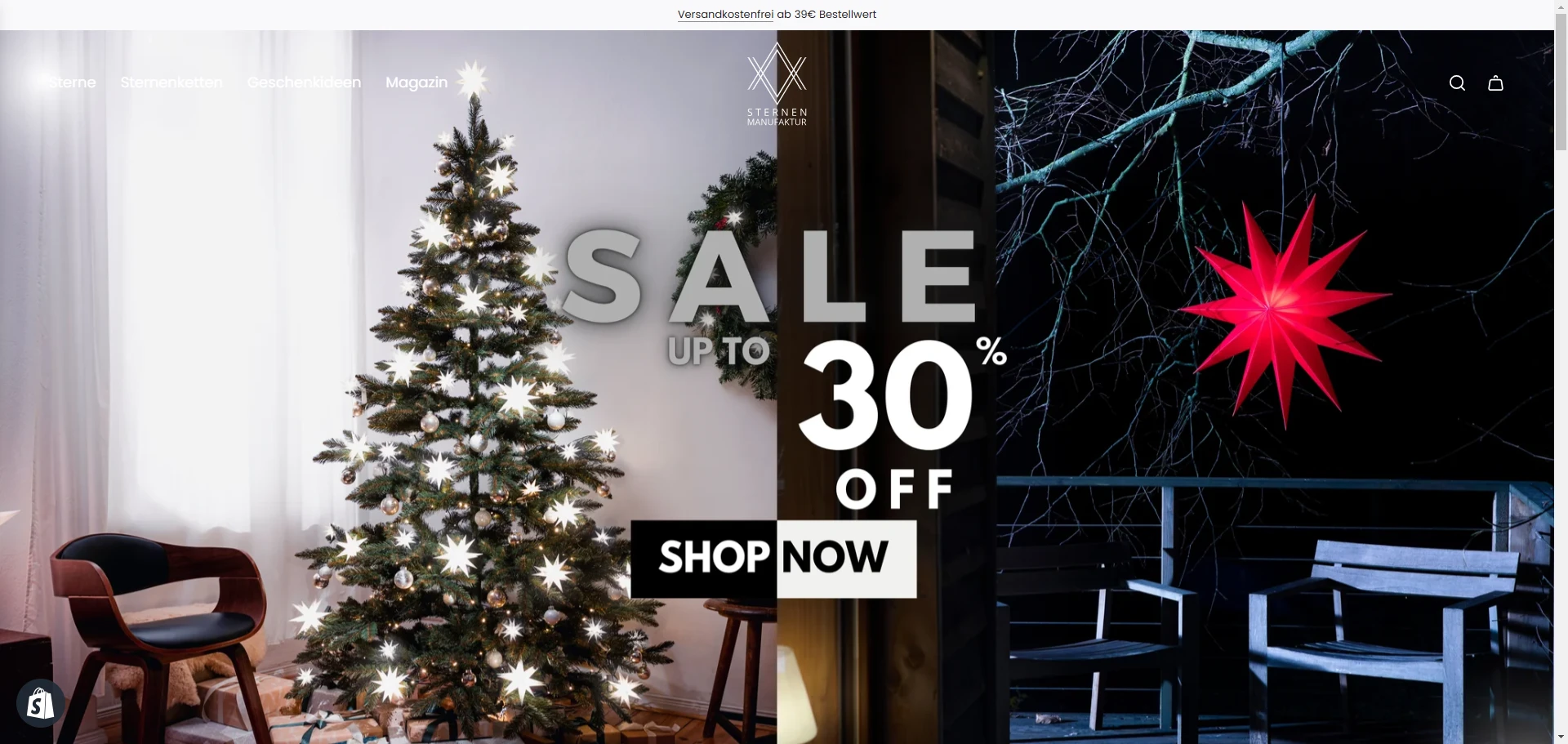 sternenmanufaktur Homepage Banner Image Implementation Screenshot
