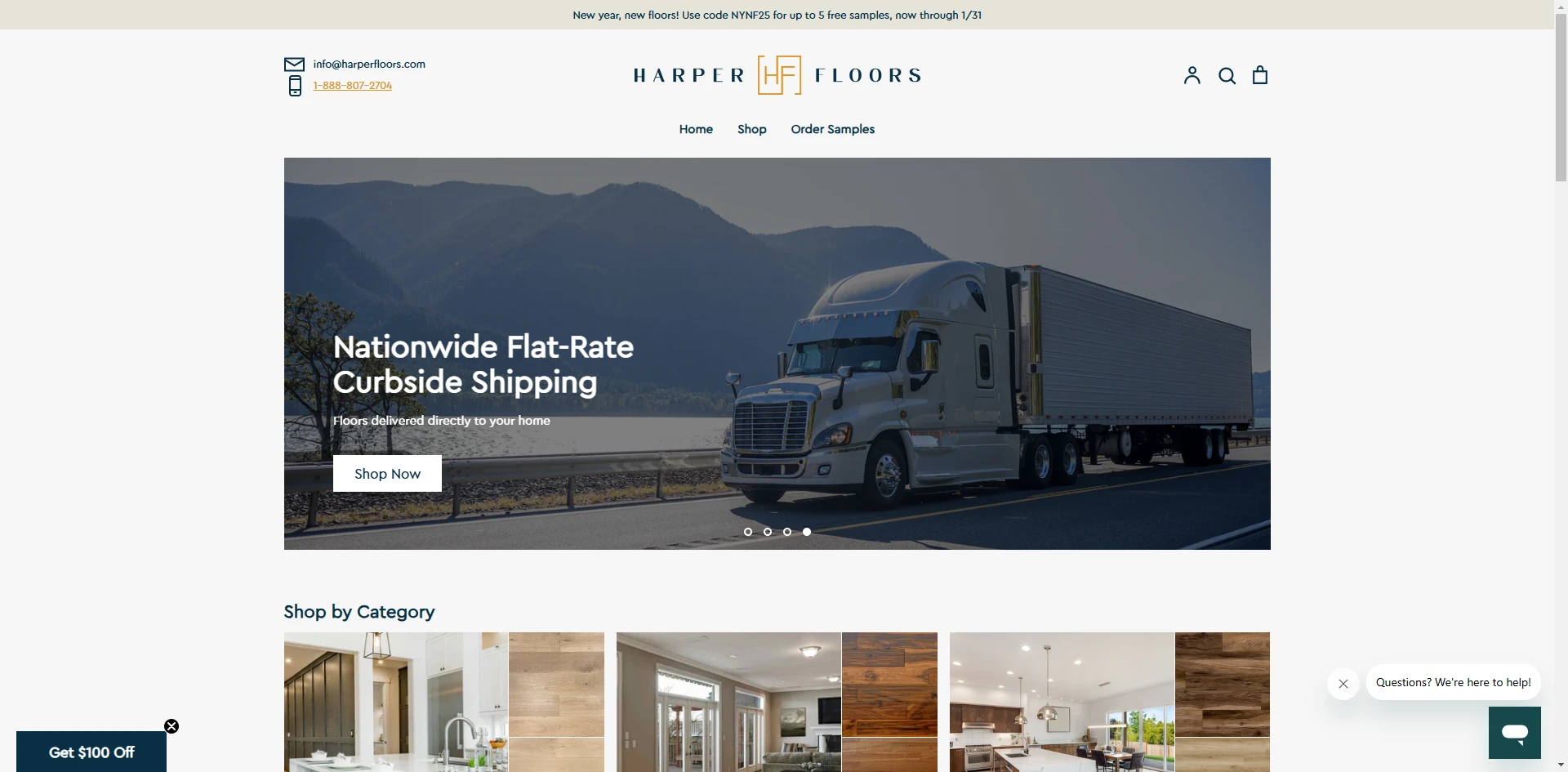 Harper Floors Homepage Implementation Screenshot