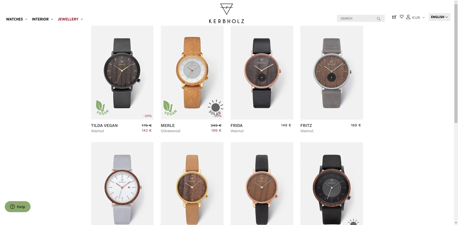 Kerbholz collection page Implementation Screenshot