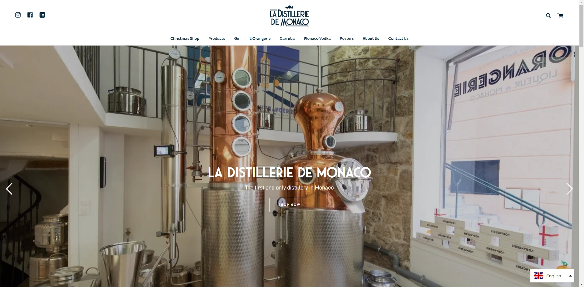 La Distillerie de Monaco Homepage Implementation Screenshot