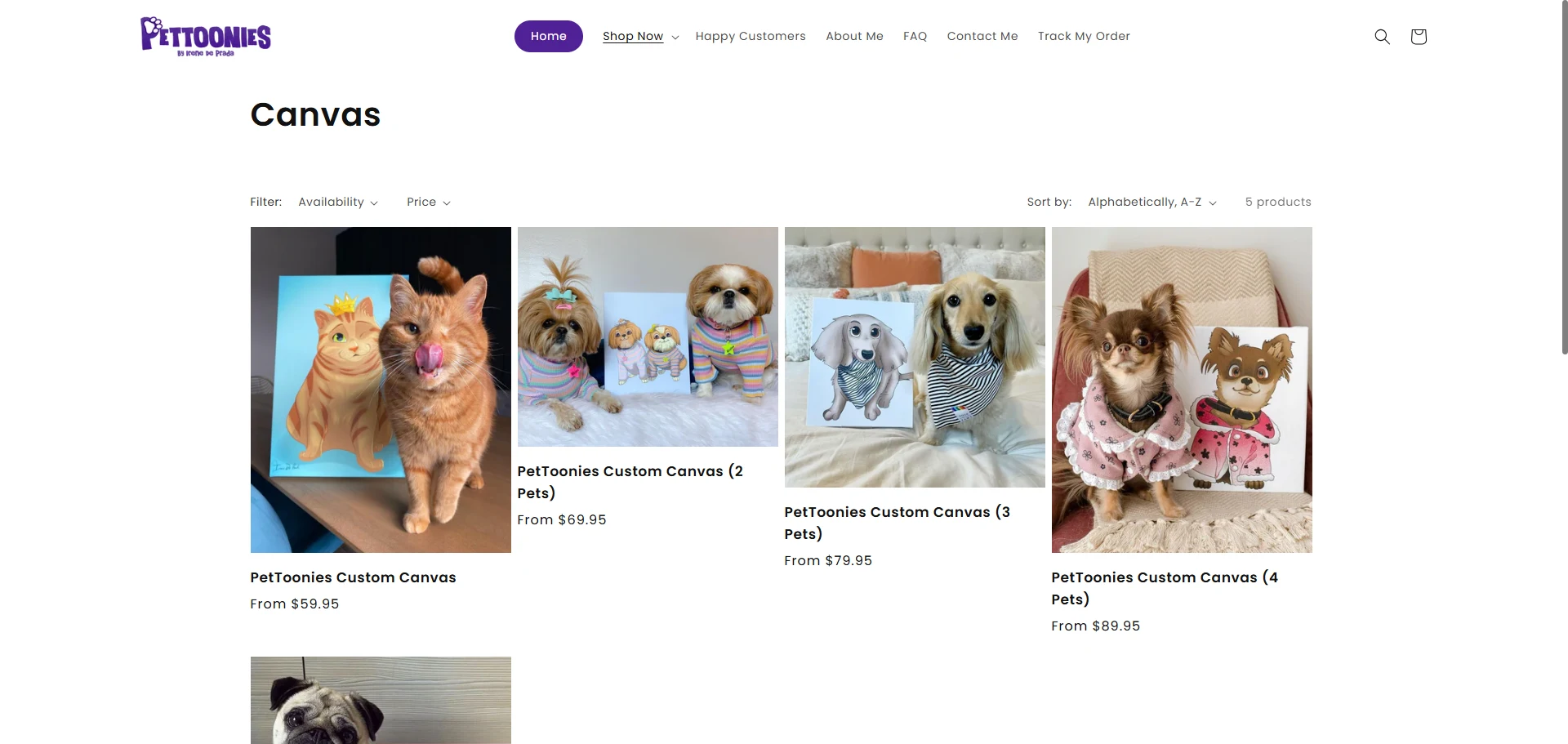 Pettoonies Collection Page Implementation Screenshot