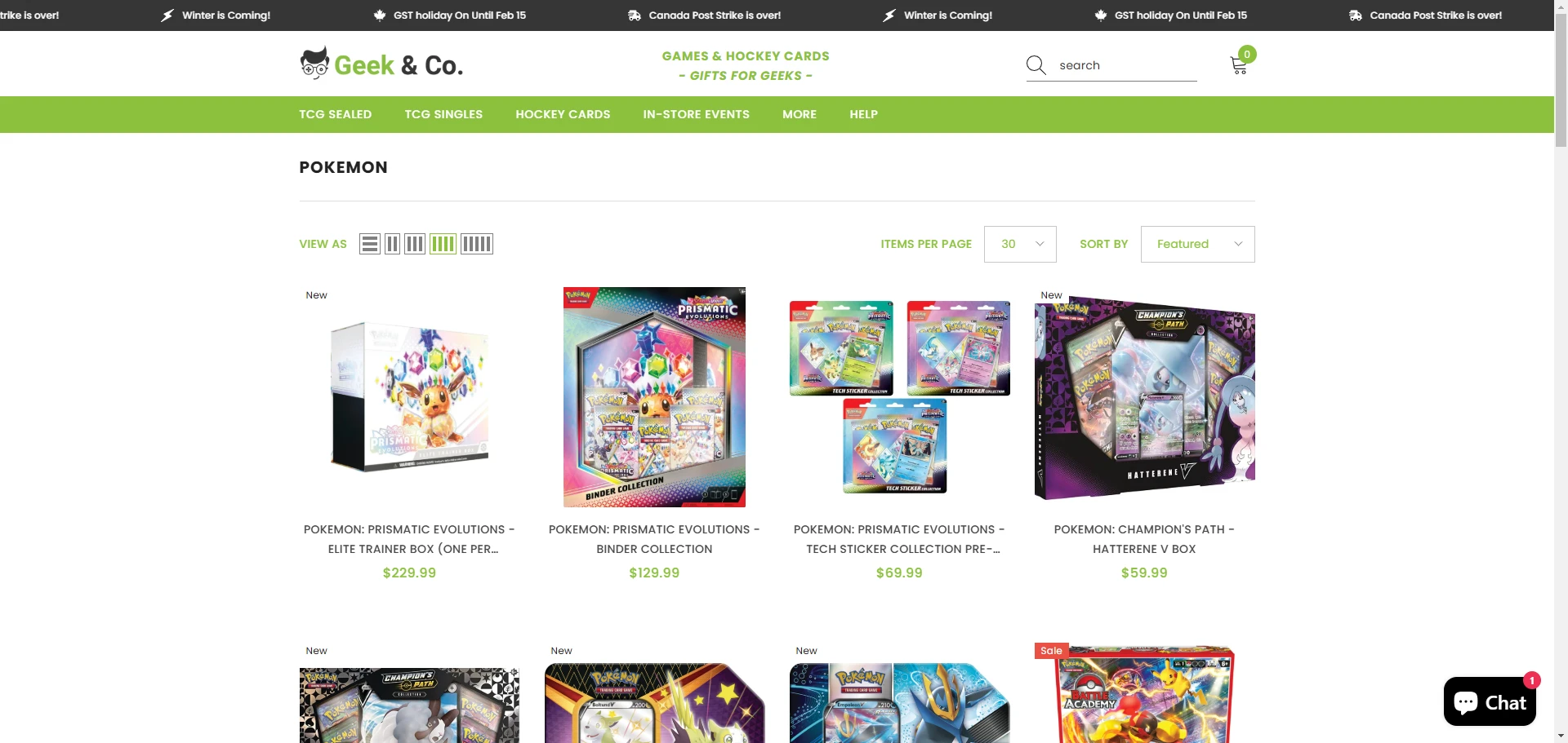 Geek&Co Collection page Implementation Screenshot