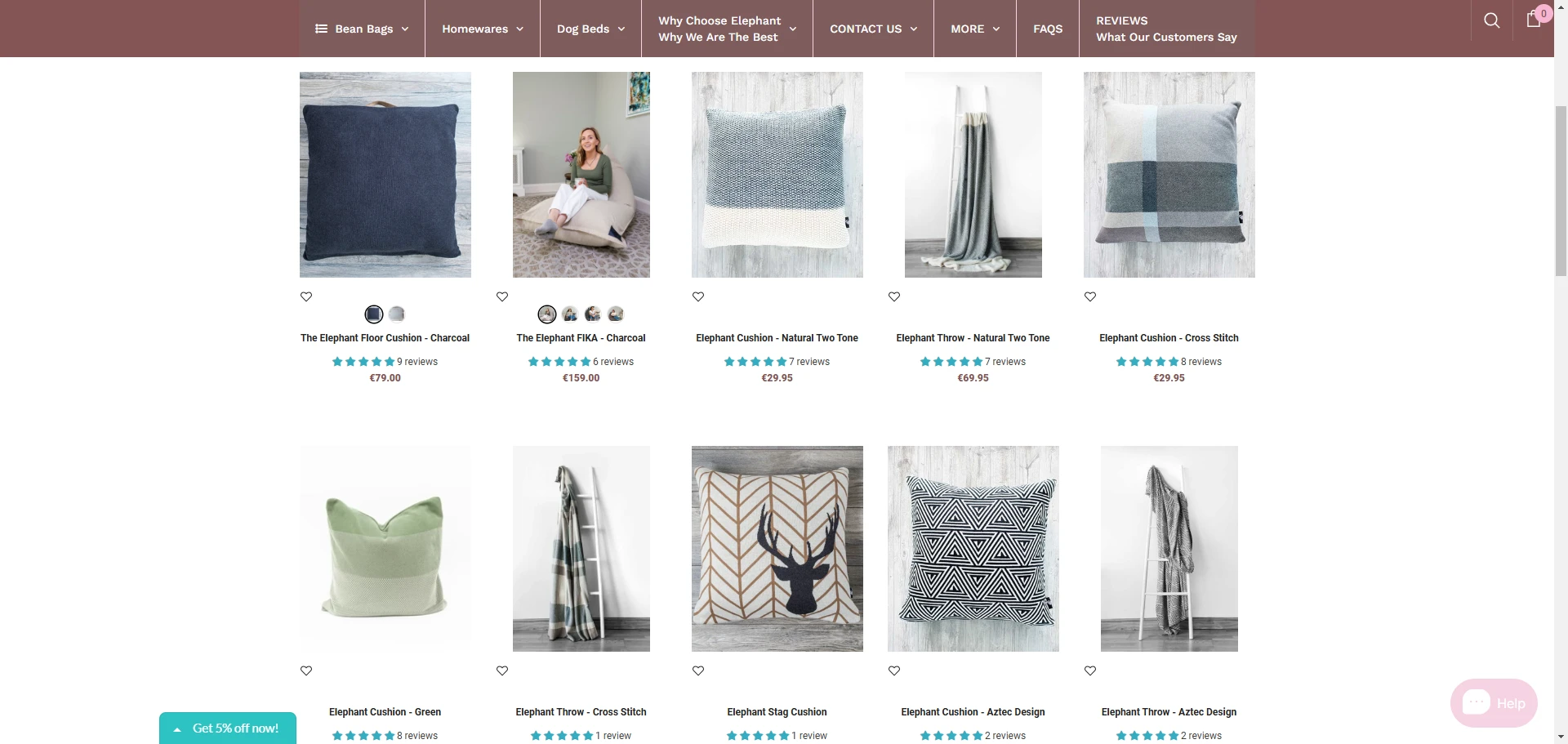 Elephantliving Collection page Implementation Screenshot