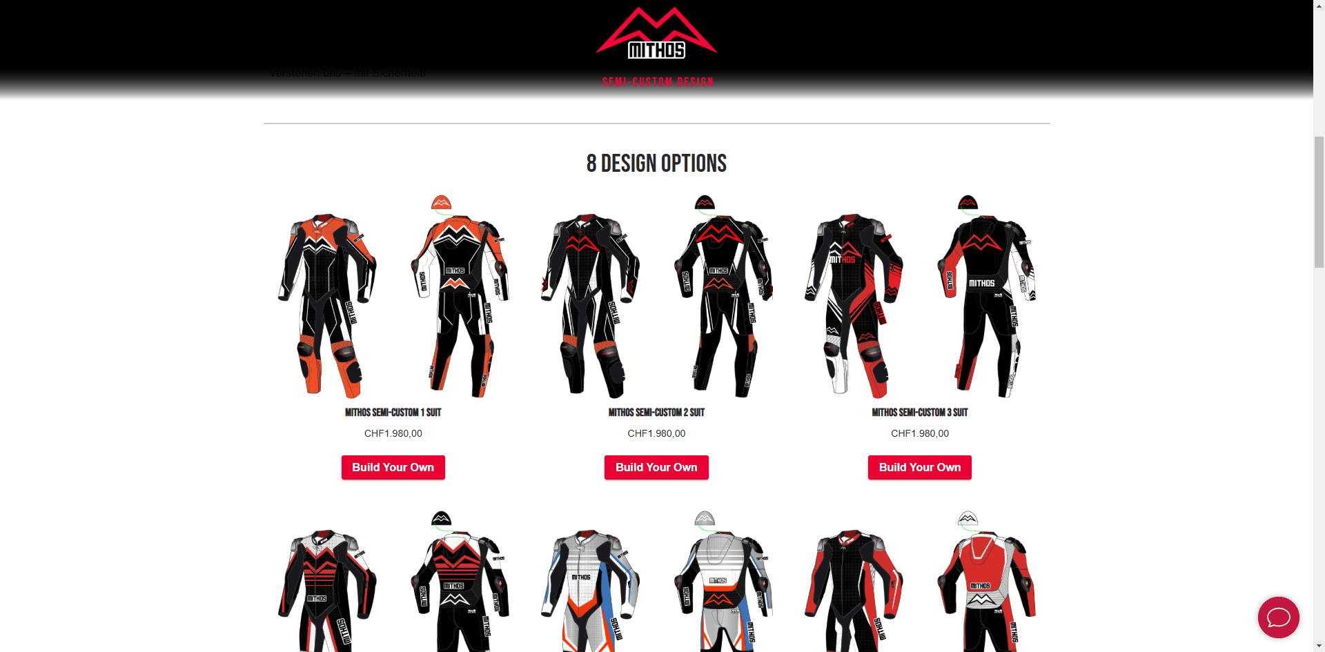 Mithos Sports Products Design Options Implementation Screenshot