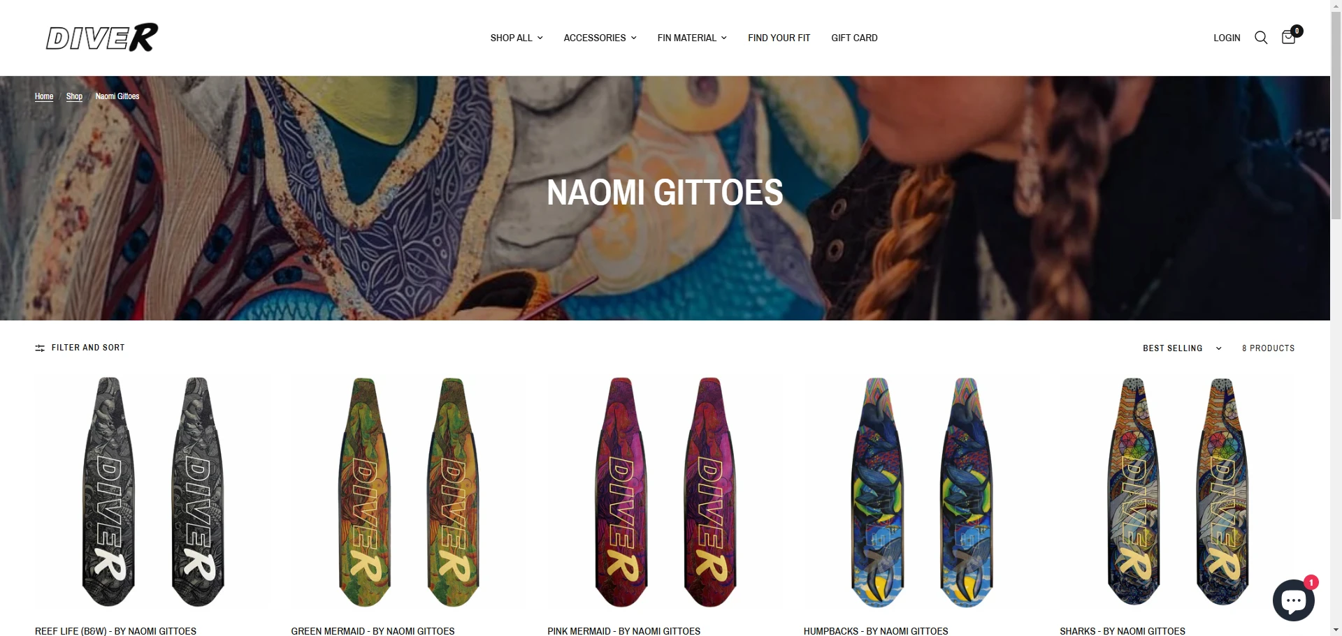 Diver Collection Page Implementation Screenshot