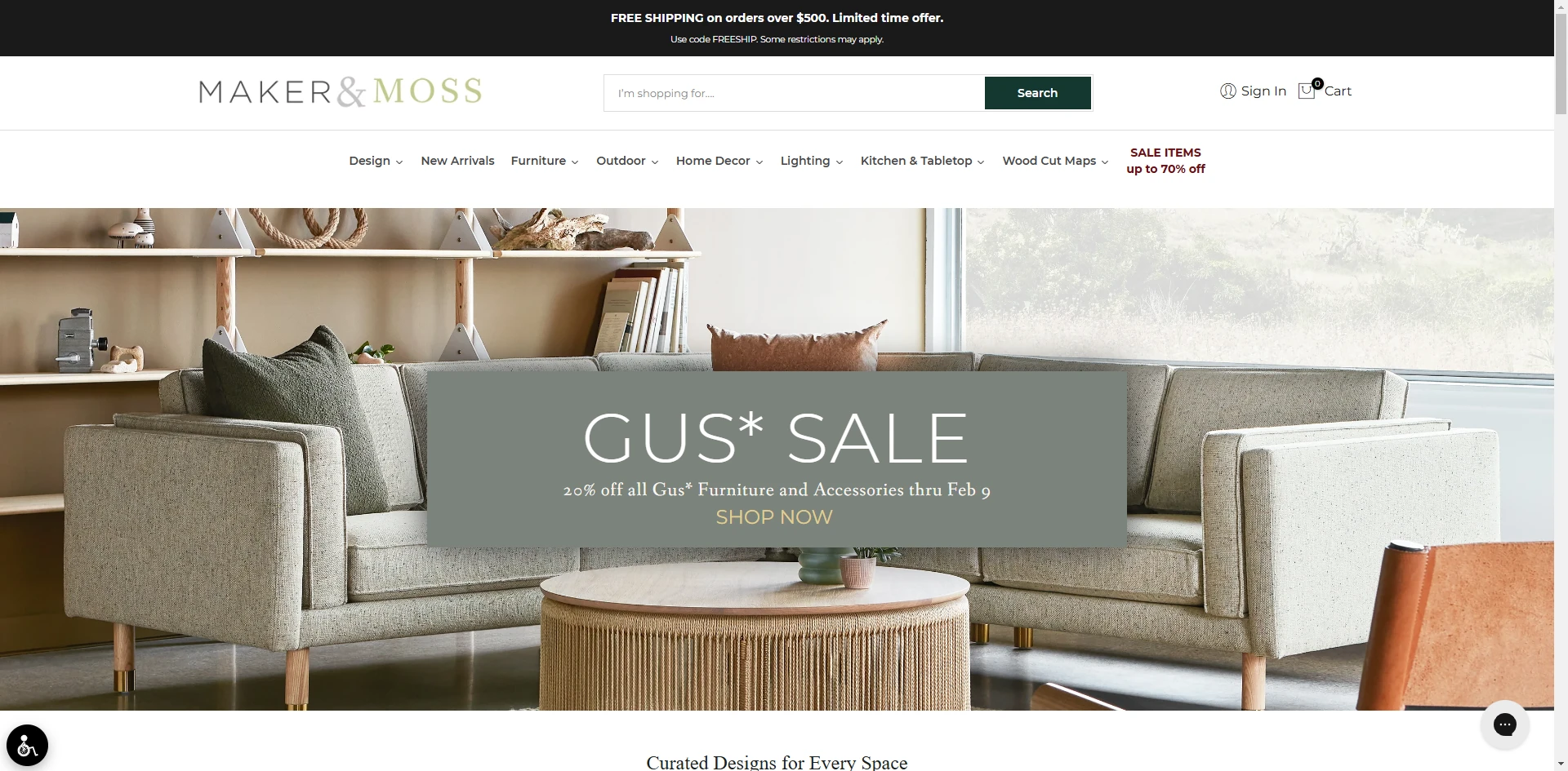 Makker & Moss Homepage Banner Implementation Screenshot
