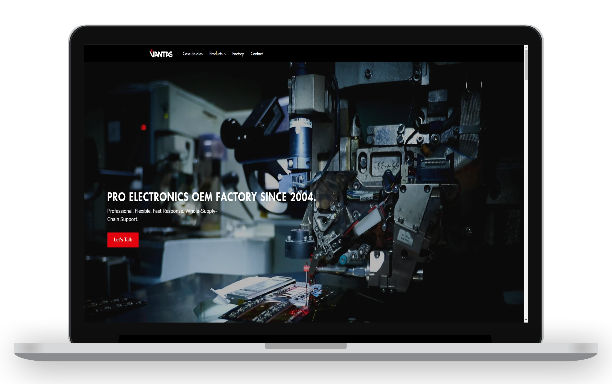 Vantastek Homepage Implementation Screenshot