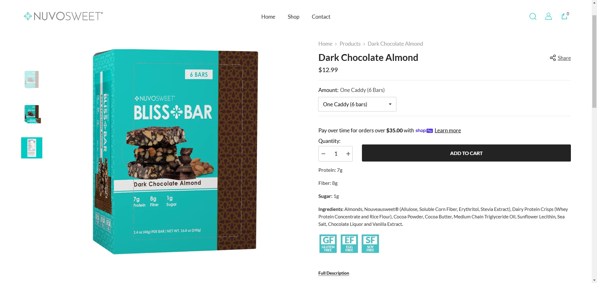 Taste and Bliss Product Page Implementation Screenshot