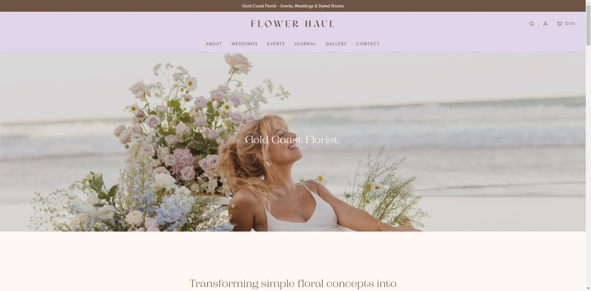 FLOWER HAUL HomePage Implementation Screenshot