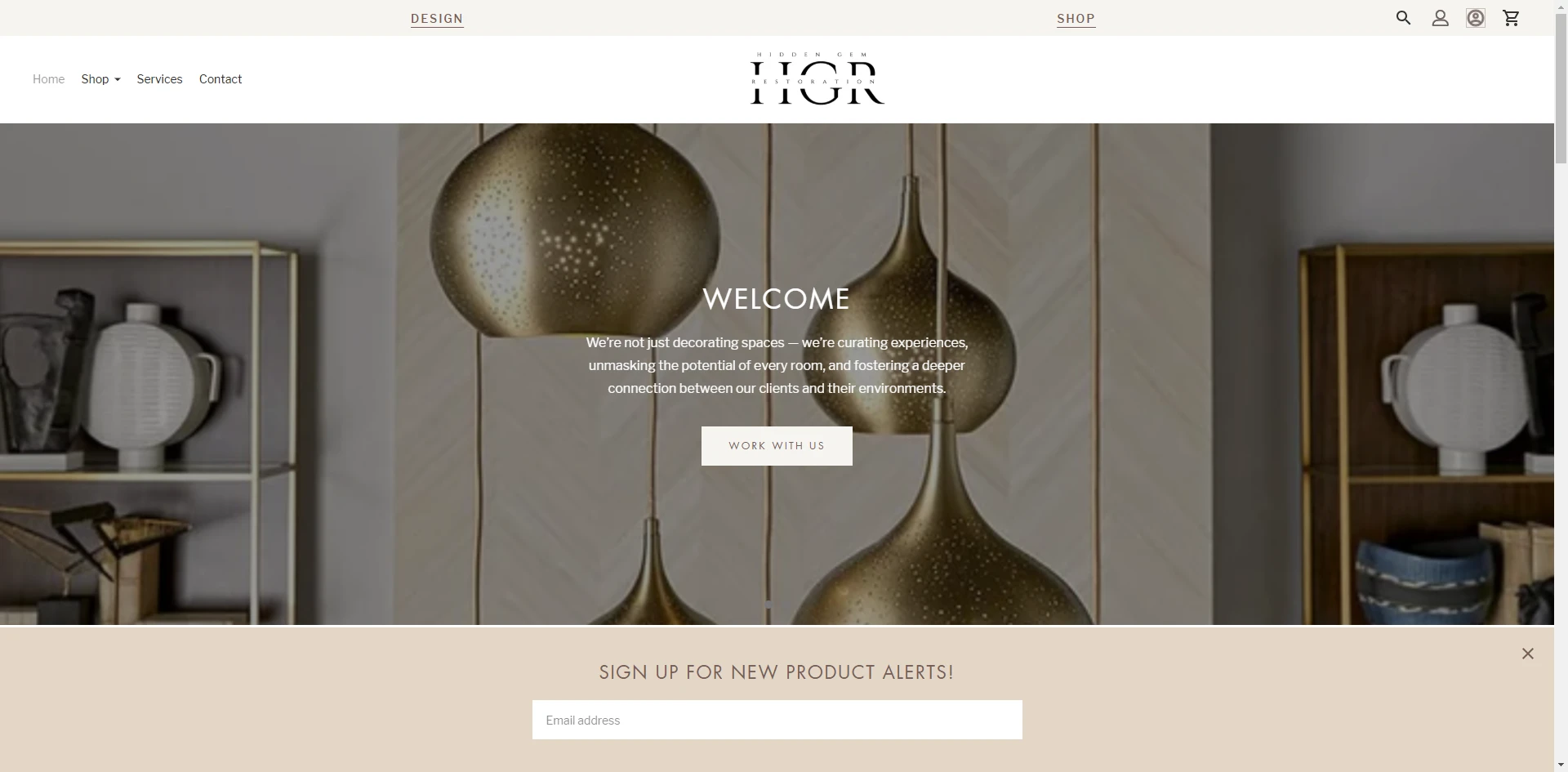 HIDDEN GEM RESTORATION HomePage Implementation Screenshot