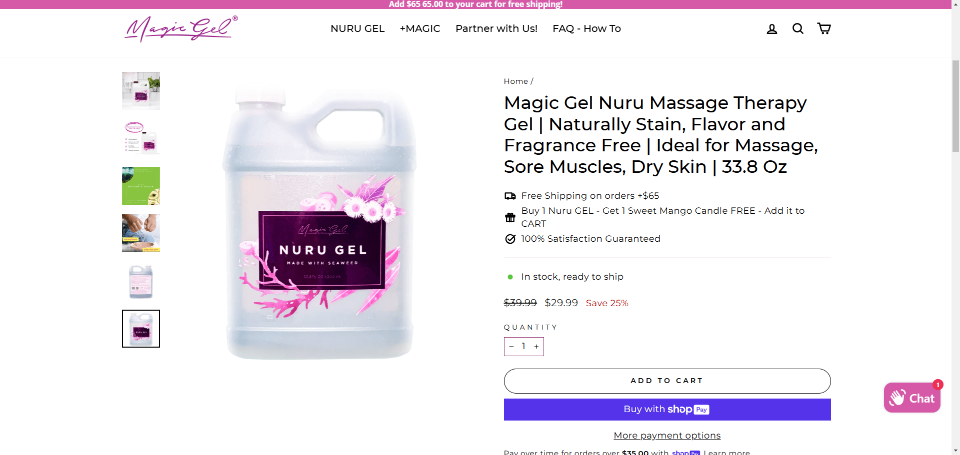MagicGel Product Page Implementation Screenshot