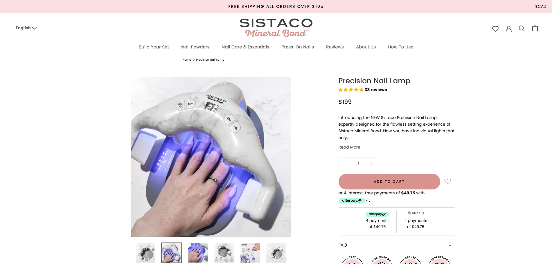 Sistaco product page Implementation Screenshot
