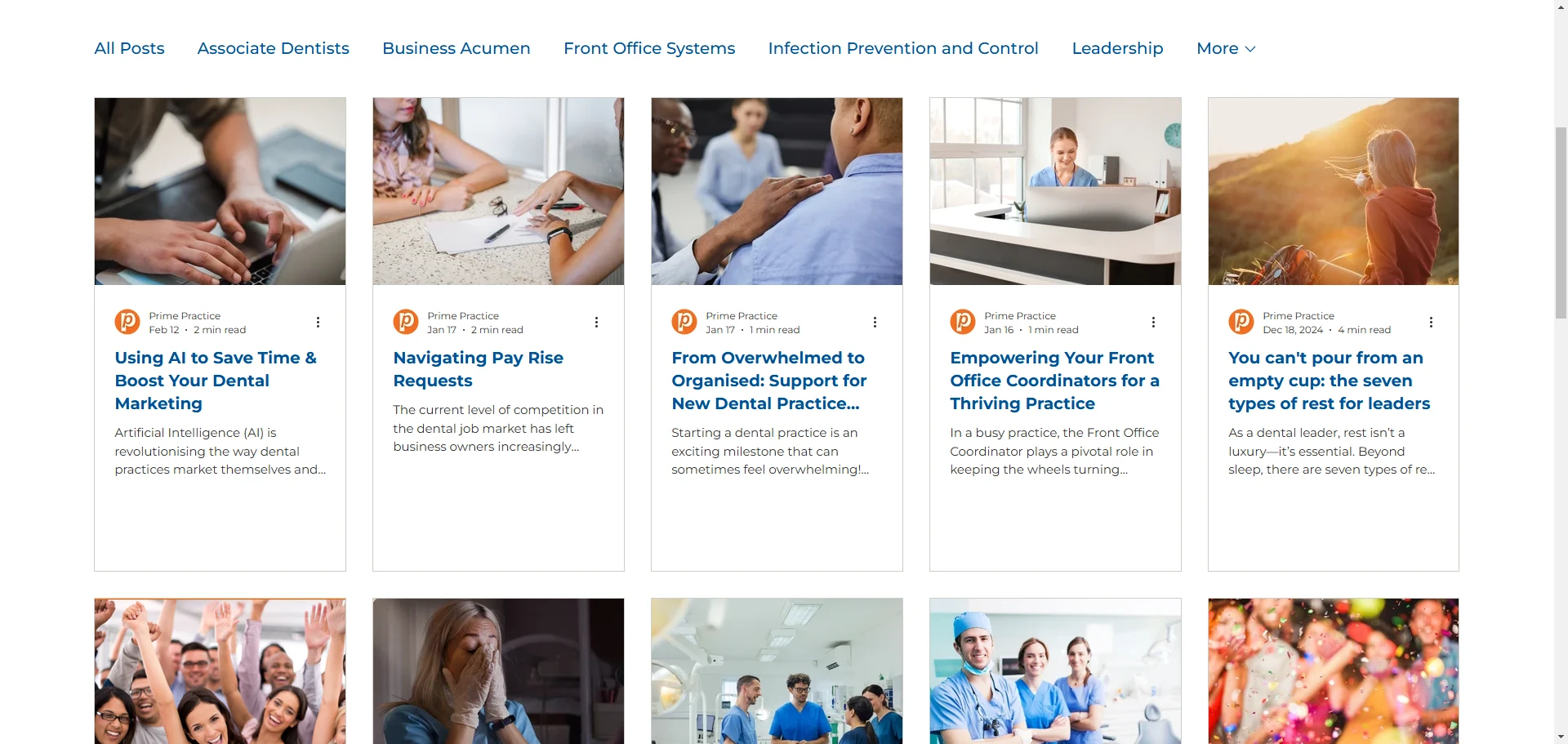 Prime Practice Blog Page Implementation Screenshot