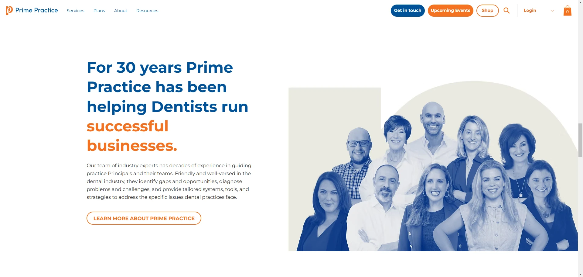 Prime Practice HomePage Implementation Screenshot