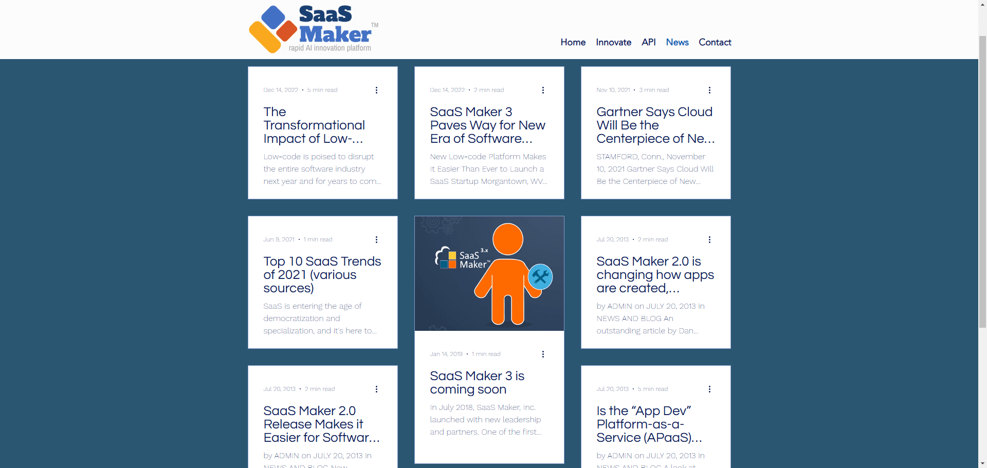 SaaS Maker News Page Implementation Screenshot