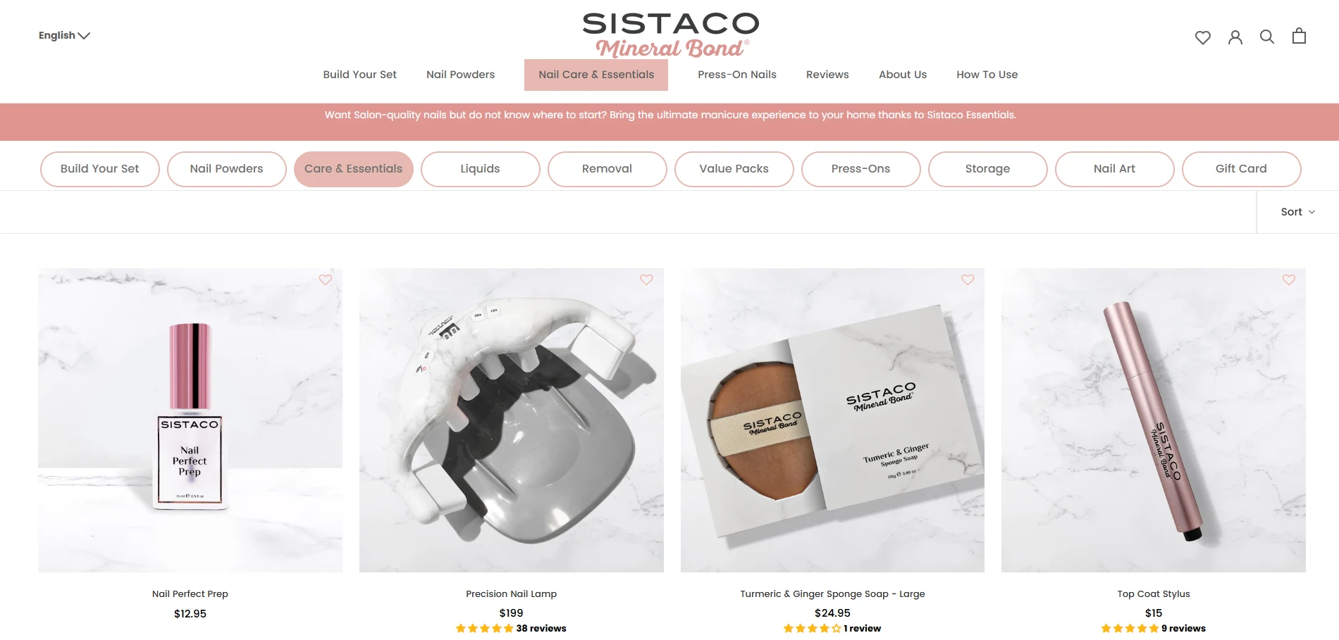 Sistaco collections page Implementation Screenshot