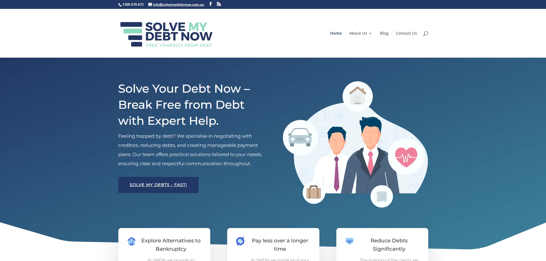 SolveMyDebtNow Homepage Implementation Screenshot
