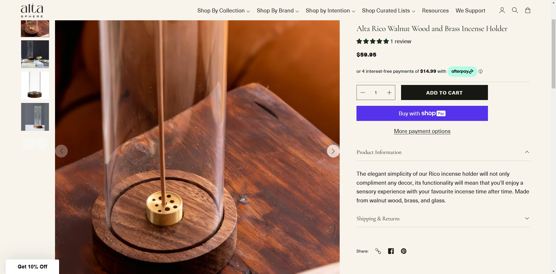 ALTASPHERE Product Page Implementation Screenshot