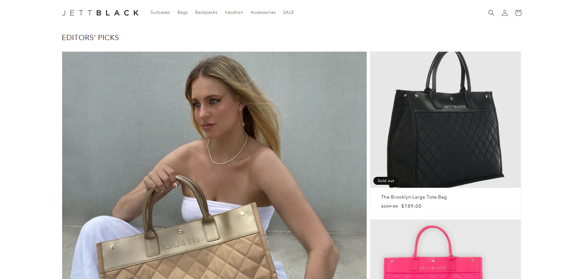 Jett Black EDITORS' PICKS section Implementation Screenshot