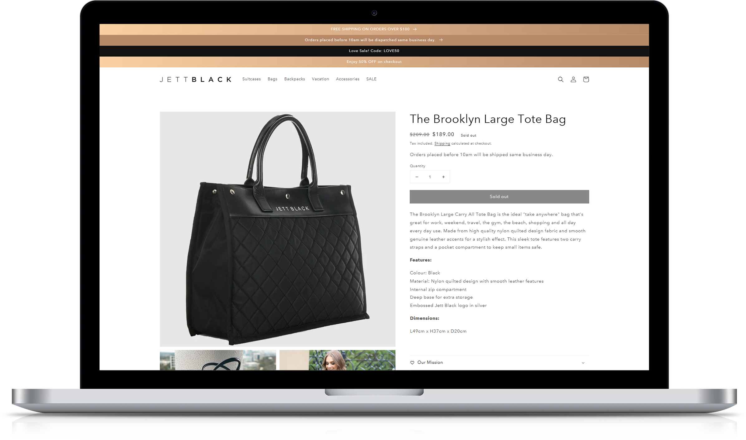 Jett Black Implementation Screenshot