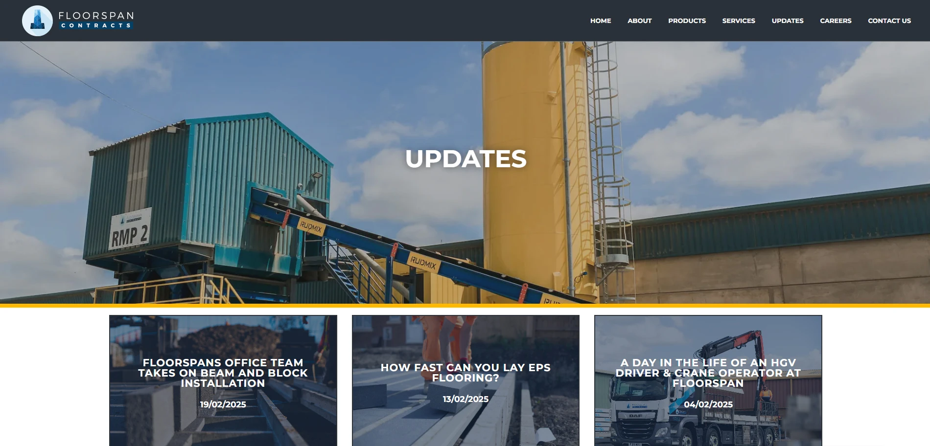 Floorspan Updates Page Implementation Screenshot