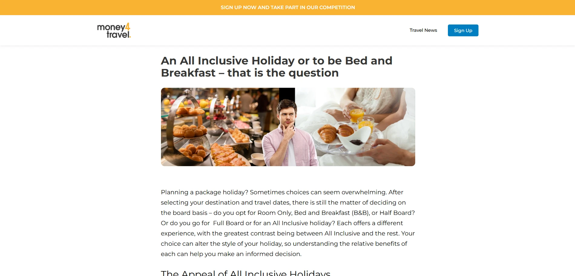 Money4travel Holidays Packages Section Implementation Screenshot