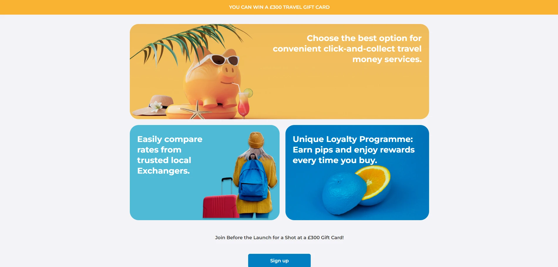 Money4travel Signup section Implementation Screenshot