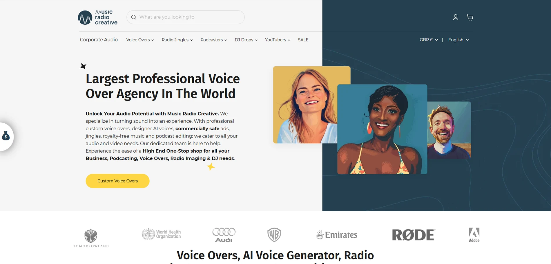 Music radio creative HomePage Implementation Screenshot