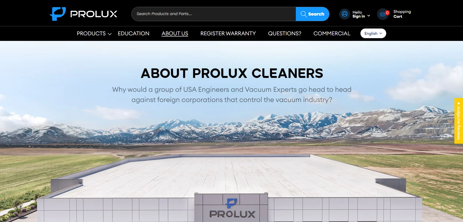 Prolux Cleaners About-Us page Implementation Screenshot