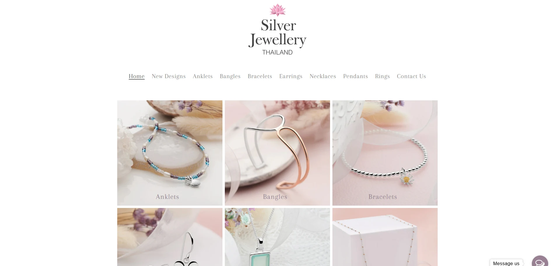 Silver Jewellery Thailand collection section Implementation Screenshot