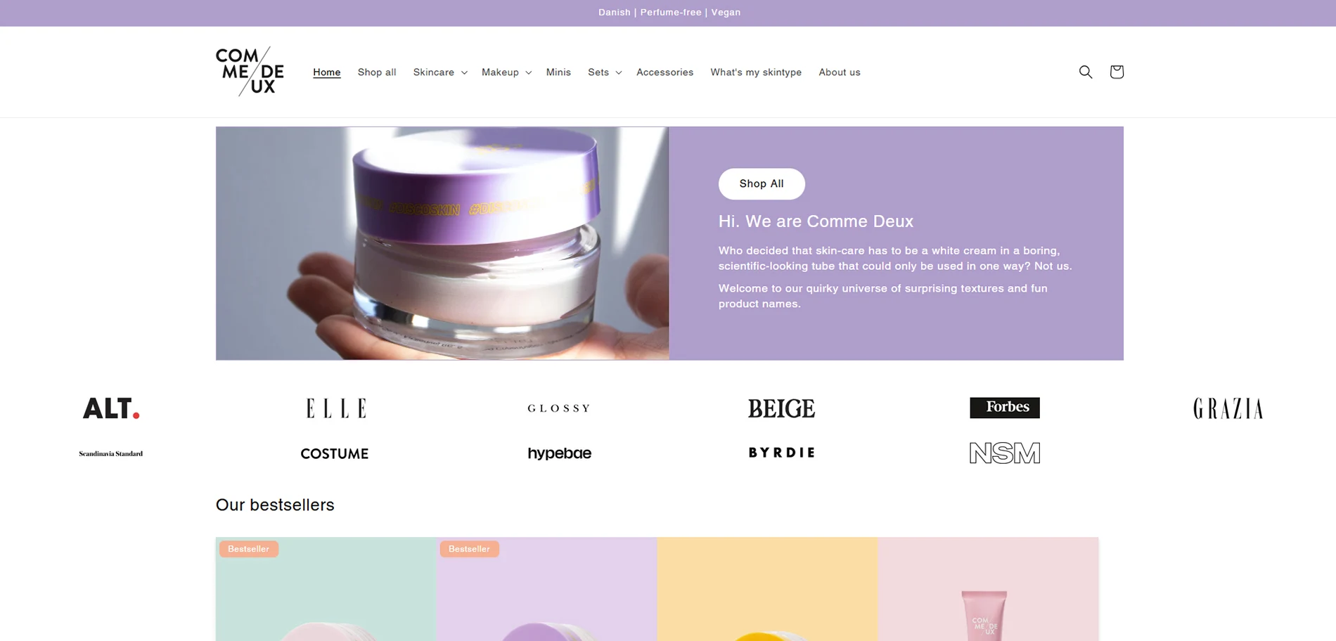 Commedeux Homepage Implementation Screenshot