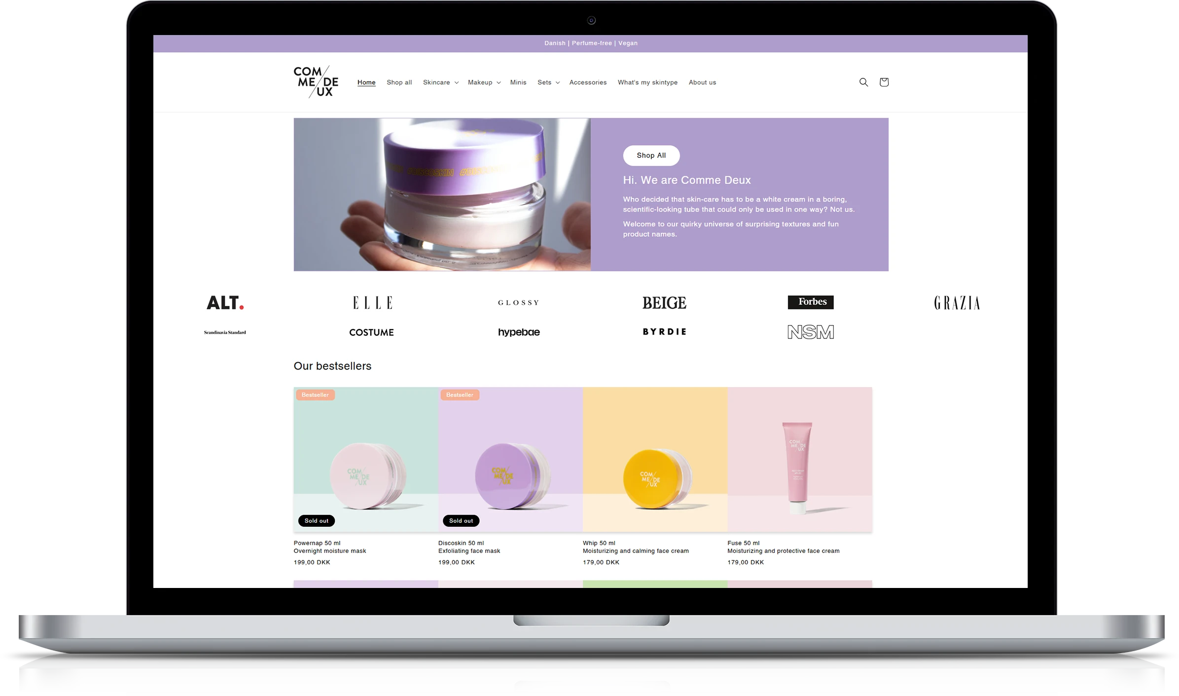 Skin-care Store Implementation Screenshot
