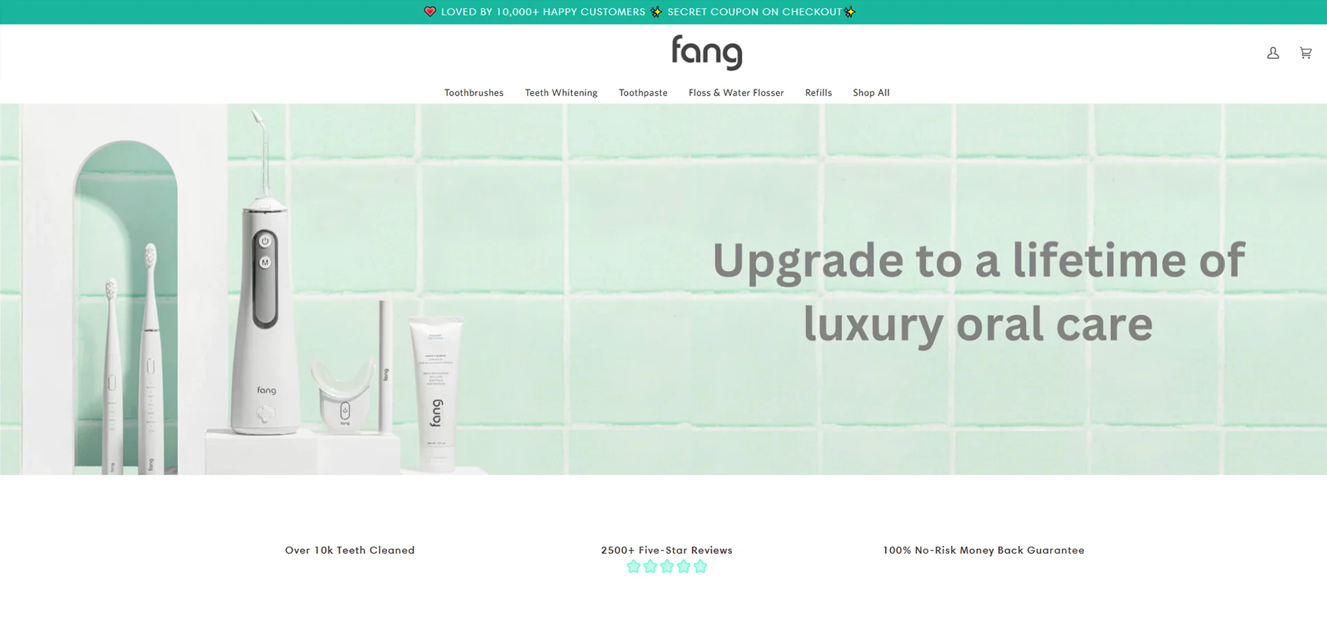 Fangoral Homepage Implementation Screenshot