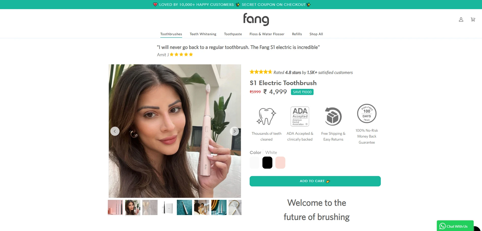 Fangoral Electric Toothbrushes Implementation Screenshot