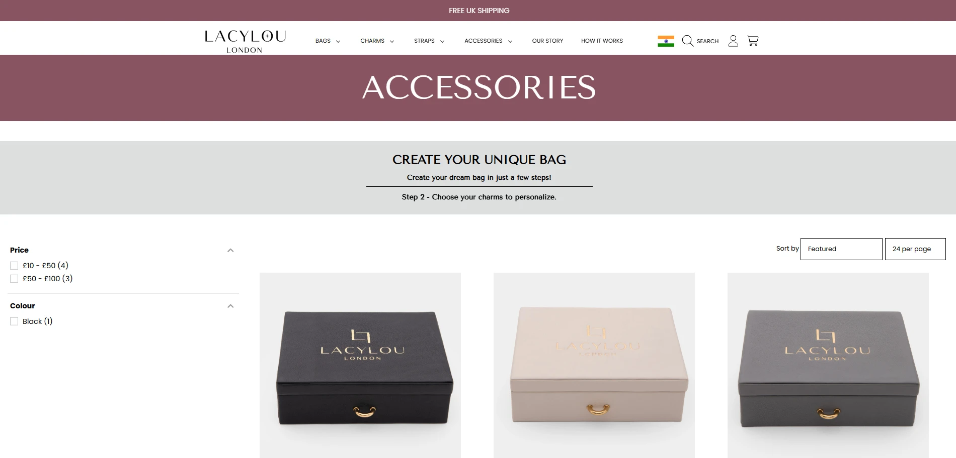 Lacyloulondon Accessories Collection Page Implementation Screenshot