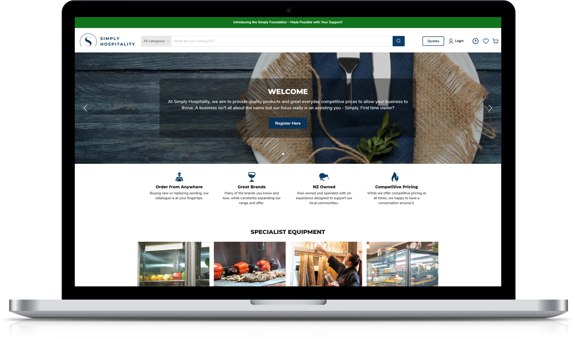 Simply Hospitality Store Implementation Screenshot