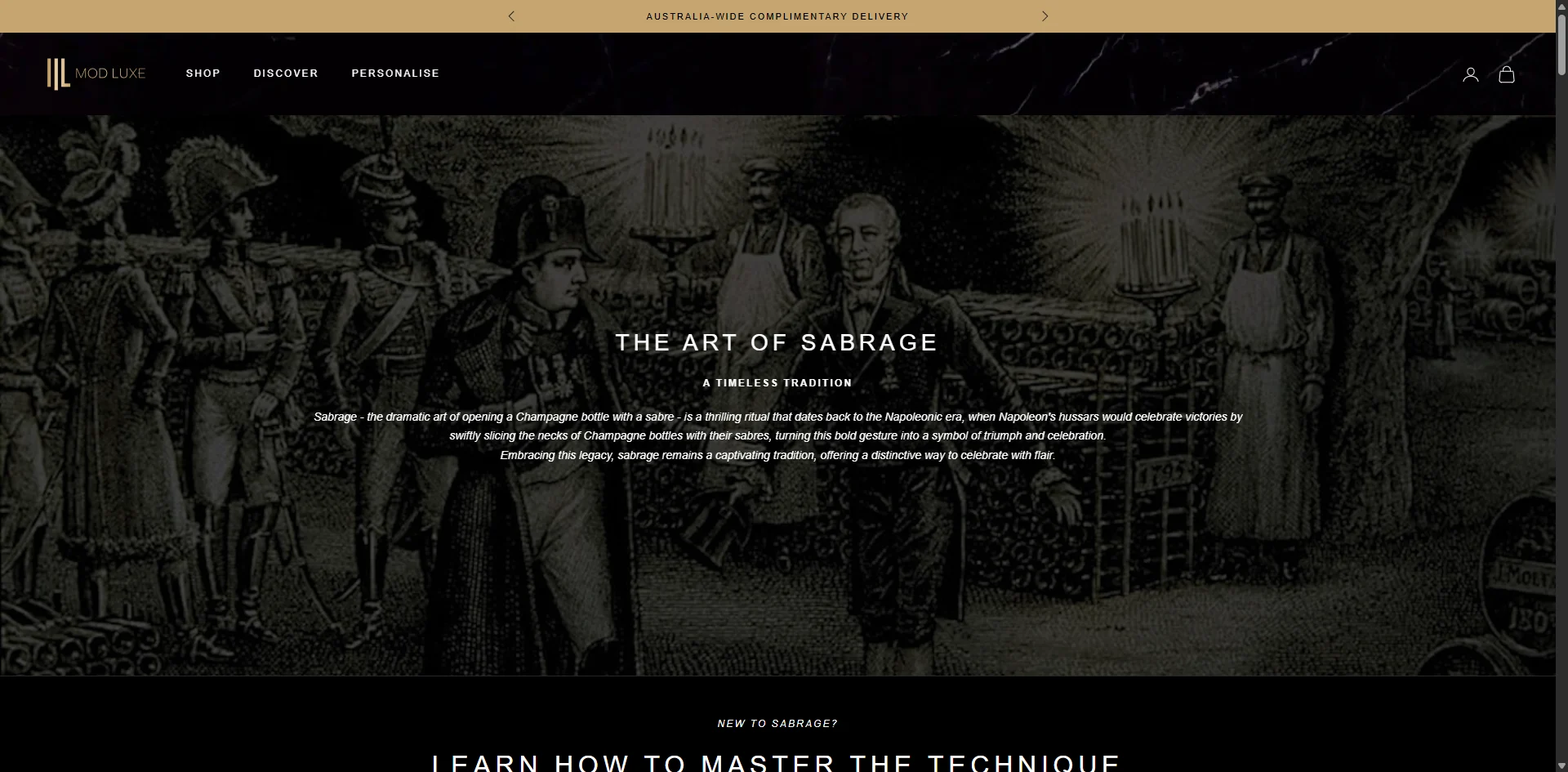 Mod Luxe the-art-page Implementation Screenshot