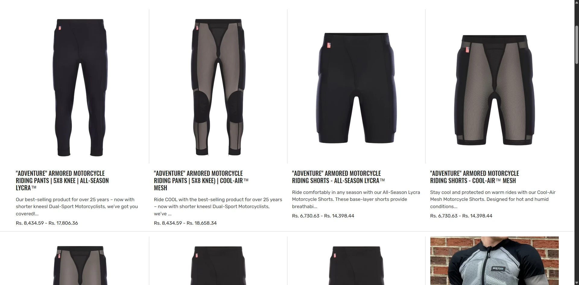 Bohn body armor collection page Implementation Screenshot