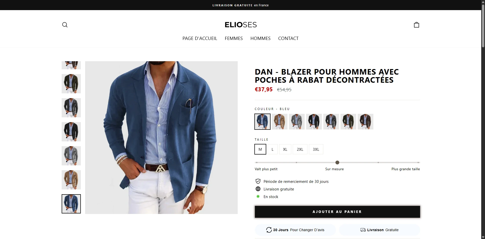 Elioses Product page Implementation Screenshot