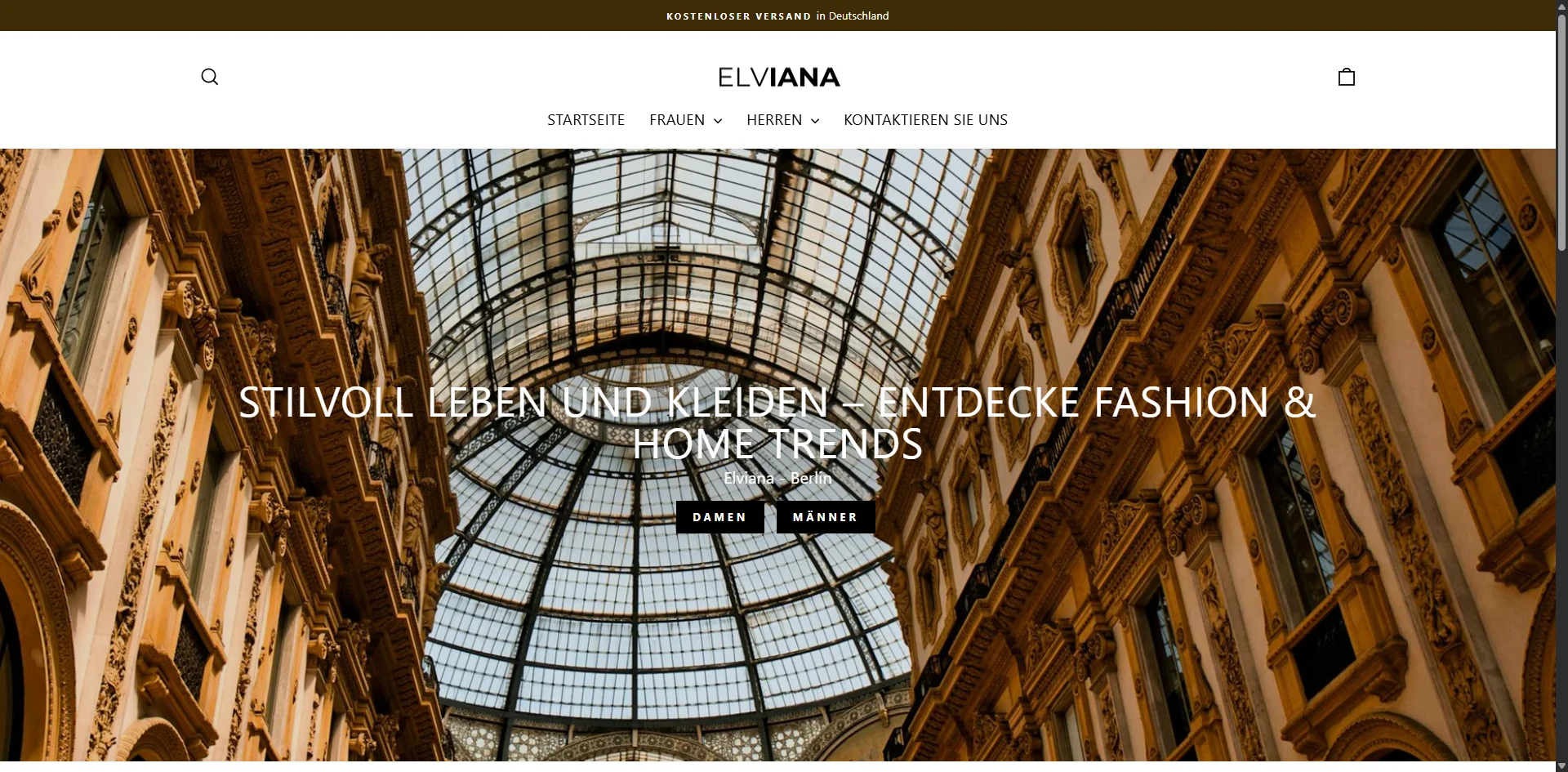 Elviana Homepage Implementation Screenshot
