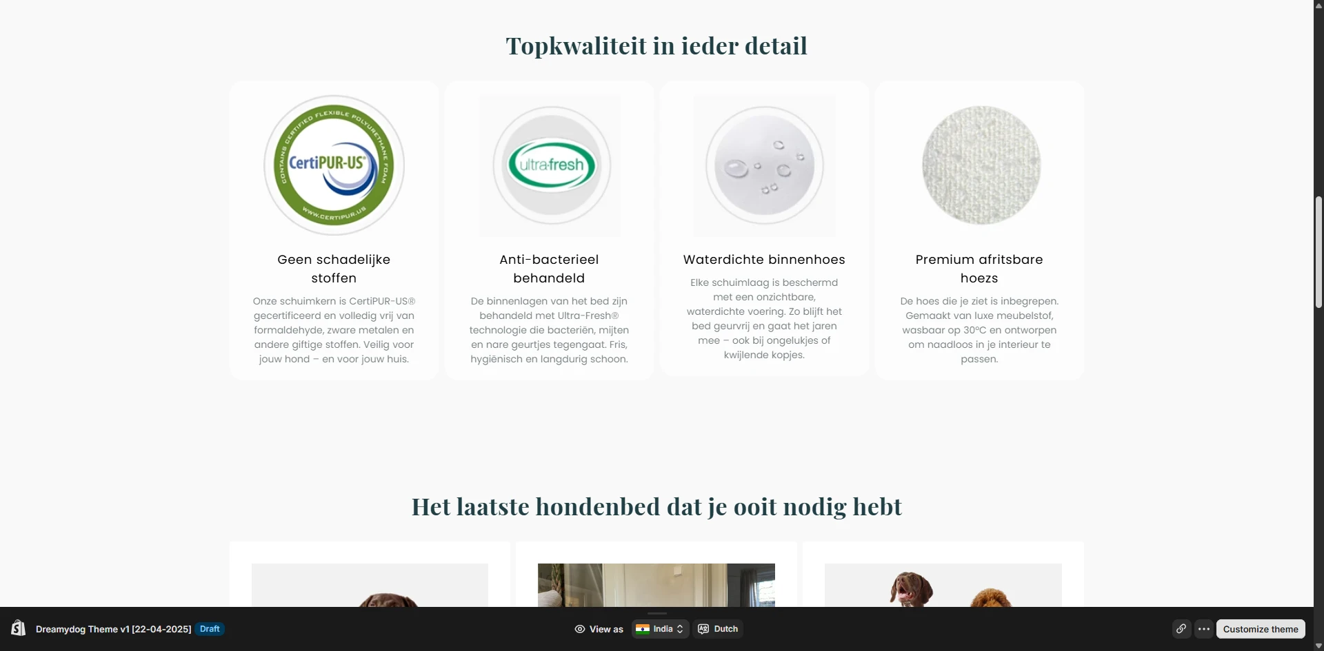 Dreamydog Product top-quality Implementation Screenshot