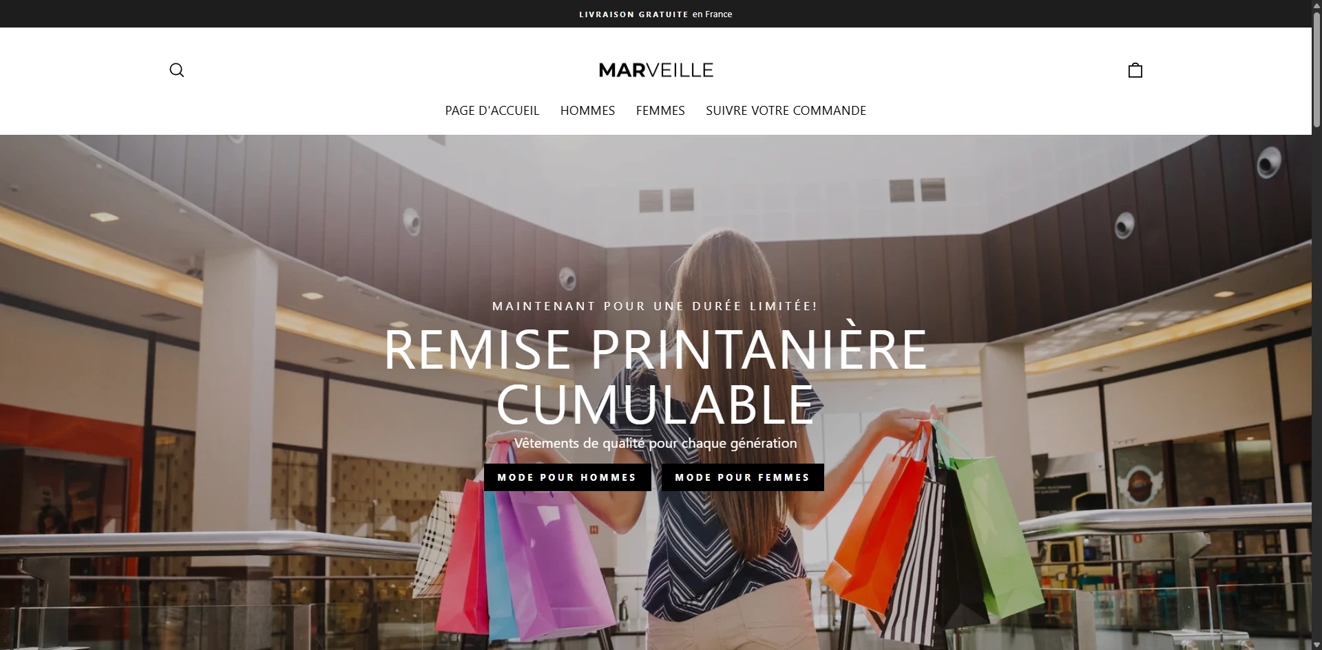 marveille Homepage Combinable Spring Discount With Bestseller Banner Ecommerce Store Case Study