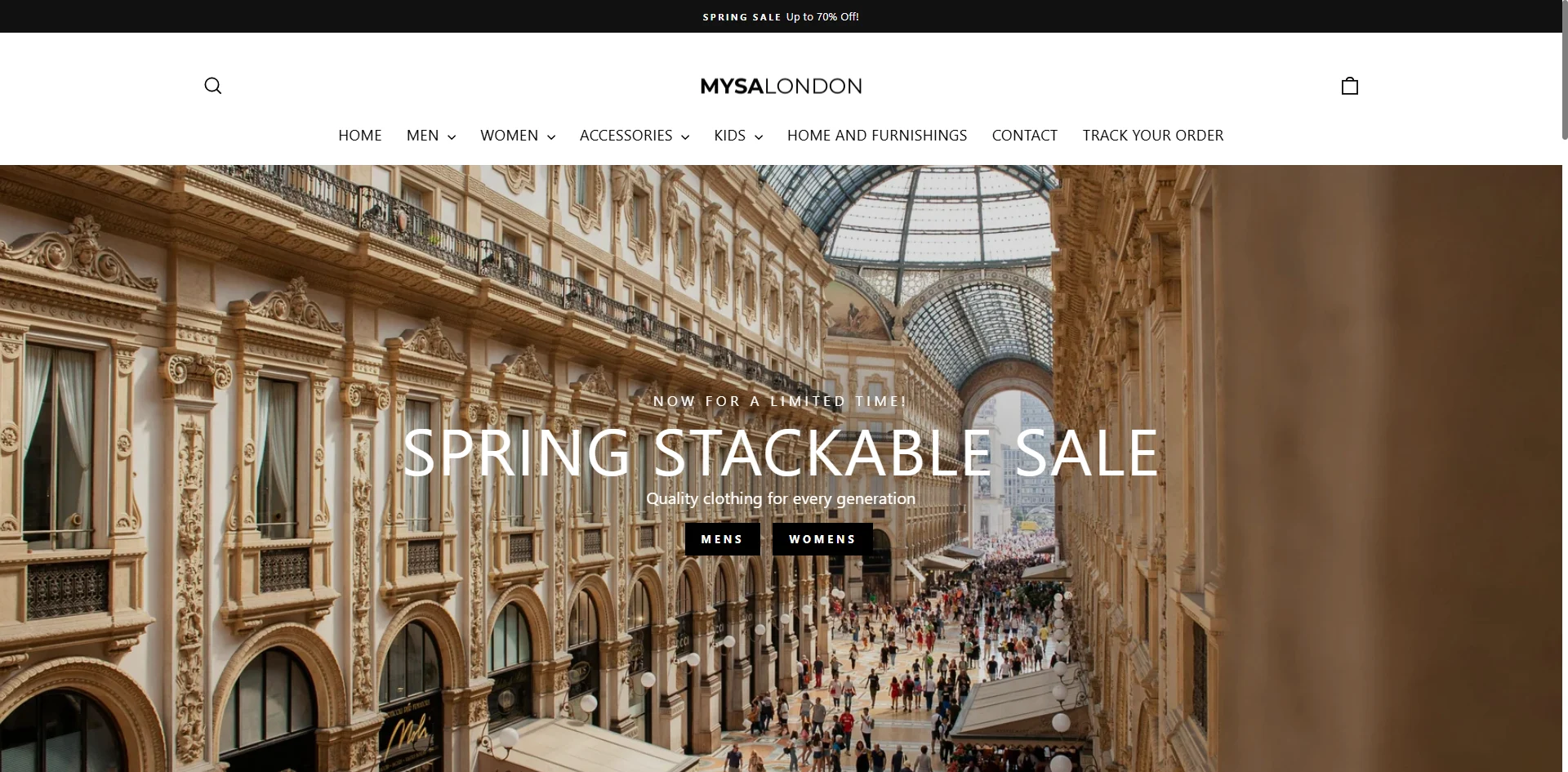 Mysa-london Homepage Spring Stackable Sale Banner Ecommerce Store Case Study