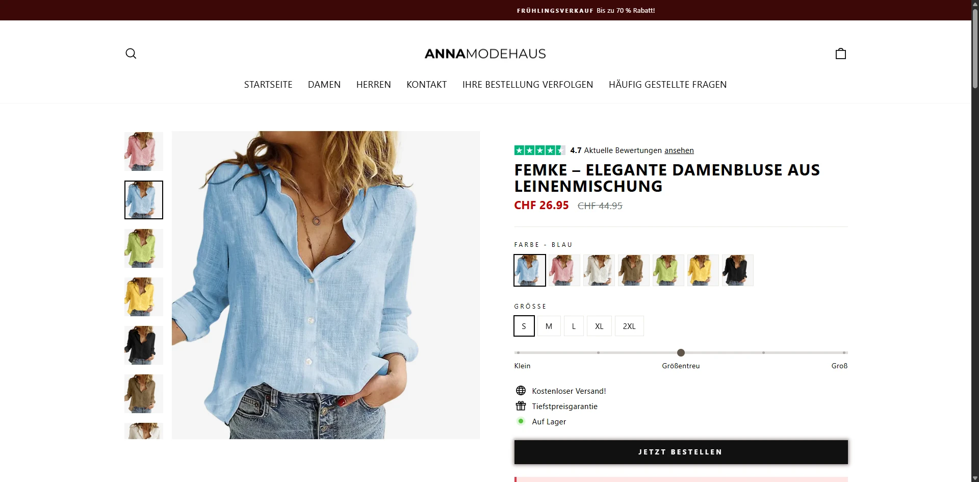 annamodehaus Product Page Implementation Screenshot