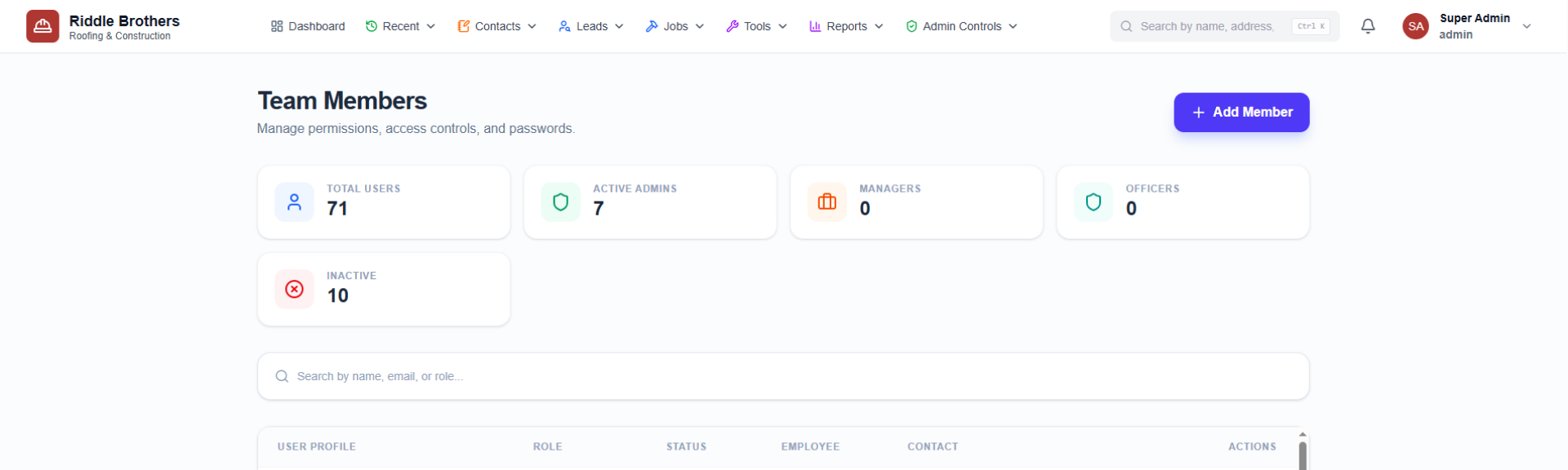 MEAN/MERN Construction CRM, Data Migration, Financial Integrations, Real-Time Collaboration, Roofing, SaaS, Webhook Processing case study
