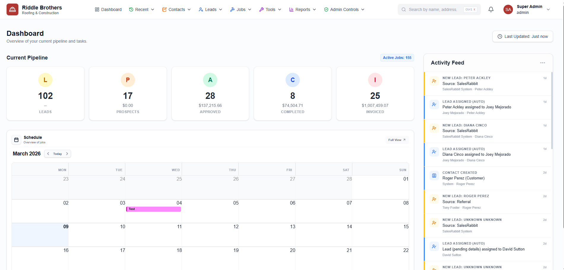 Construction CRM, Data Migration, Financial Integrations, Real-Time Collaboration, Roofing, SaaS, Webhook Processing case study