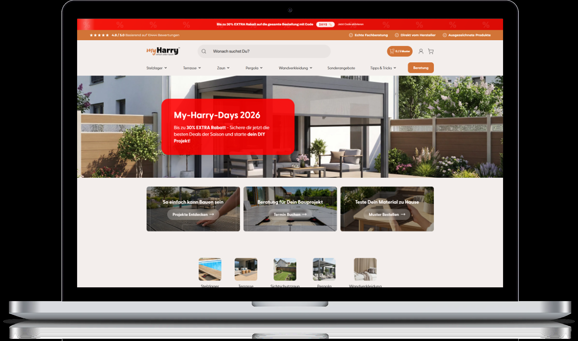 Home Improvement, Landscaping, Outdoor Living store implementation screenshot